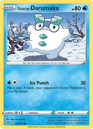 Galarian Darumaka - 047/192 - Reverse Holofoil SWSH02 Rebel Clash - Common