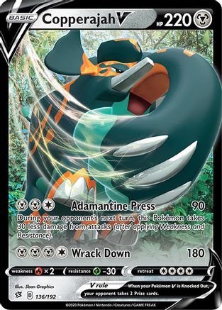 Copperajah V - 136/192 - Holofoil SWSH02 Rebel Clash - Ultra Rare