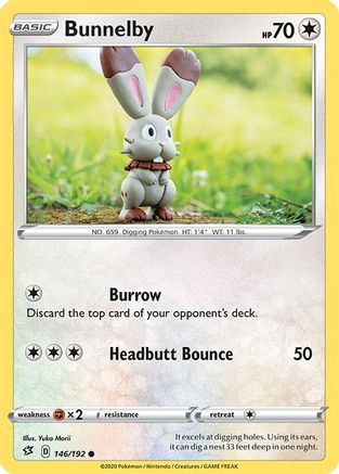 Bunnelby - 146/192 - Reverse Holofoil SWSH02 Rebel Clash - Common
