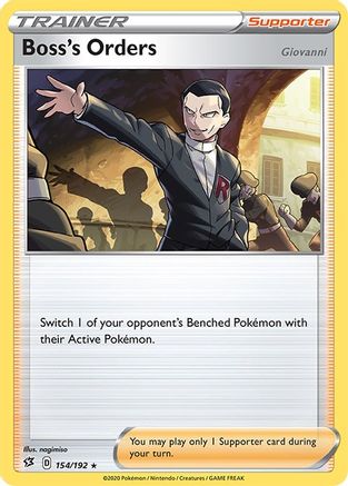 Boss's Orders - 154/192 - Reverse Holofoil SWSH02 Rebel Clash - Holo Rare