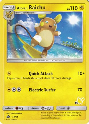 Alolan Raichu - SM65 (#56 Pikachu Stamped) - SM65 Battle Academy - Promo