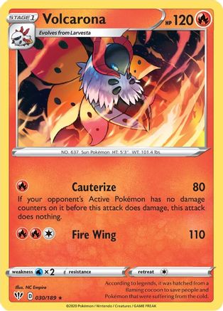 Volcarona - 030/189 - Reverse Holofoil SWSH03 Darkness Ablaze - Rare