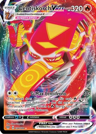Centiskorch VMAX - 034/189 - Holofoil SWSH03 Darkness Ablaze - Ultra Rare