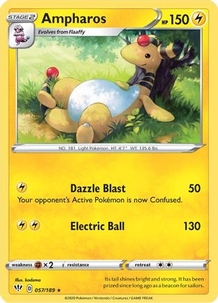 Ampharos - 057/189 SWSH03 Darkness Ablaze - Rare