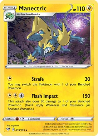 Manectric - 059/189 - Reverse Holofoil SWSH03 Darkness Ablaze - Rare