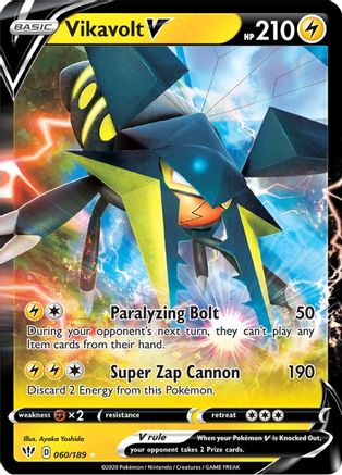 Vikavolt V - 060/189 - Holofoil SWSH03 Darkness Ablaze - Ultra Rare
