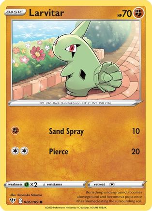 Larvitar - 086/189 SWSH03 Darkness Ablaze - Common