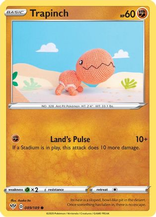 Trapinch - 089/189 - Reverse Holofoil SWSH03 Darkness Ablaze - Common
