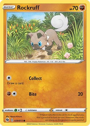 Rockruff - 029/73 - Reverse Holofoil Champions Path - Common