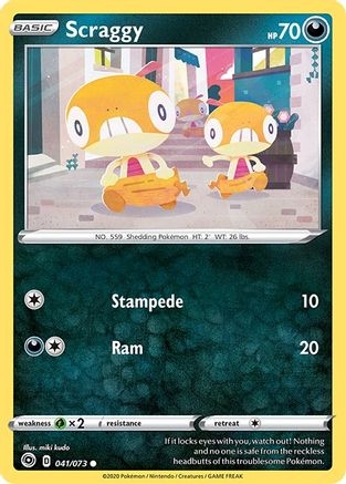 Scraggy - 041/73 - Reverse Holofoil Champions Path - Common