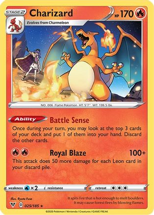 Charizard - 025/185 - Reverse Holofoil SWSH04 Vivid Voltage - Rare