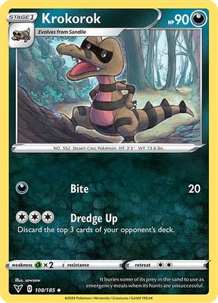 Krokorok - 108/185 - Reverse Holofoil SWSH04 Vivid Voltage - Uncommon