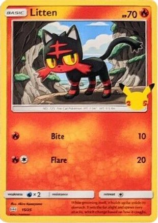 Litten - 015/025 - Holofoil McDonalds 25th Anniversary Promos - Promo