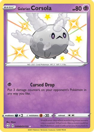 Galarian Corsola - SV049/SV122 - Holofoil Shining Fates Shiny Vault - Shiny Holo Rare