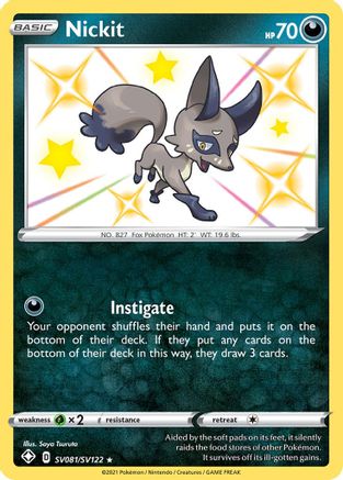 Nickit - SV081/SV122 - Holofoil Shining Fates Shiny Vault - Shiny Holo Rare