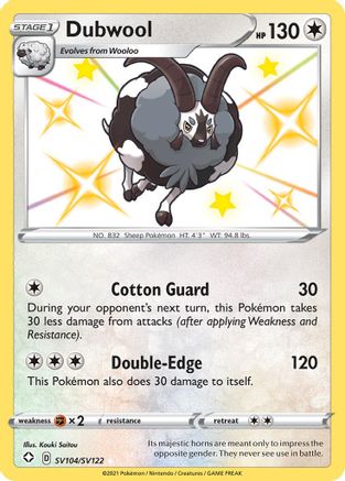 Dubwool - SV104/SV122 - Holofoil Shining Fates Shiny Vault - Shiny Holo Rare