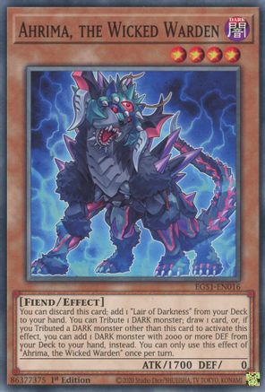 Ahrima, the Wicked Warden (EGS1-EN016) - Egyptian God Deck: Slifer the Sky Dragon 1st Edition