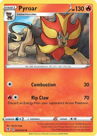 Pyroar - 023/203 SWSH07 Evolving Skies - Uncommon