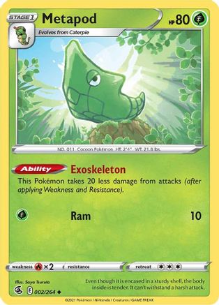 Metapod - 002/264 SWSH08 Fusion Strike - Uncommon