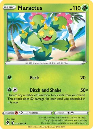 Maractus - 012/264 - Reverse Holofoil SWSH08 Fusion Strike - Rare