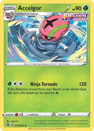 Accelgor - 014/264 - Reverse Holofoil SWSH08 Fusion Strike - Rare