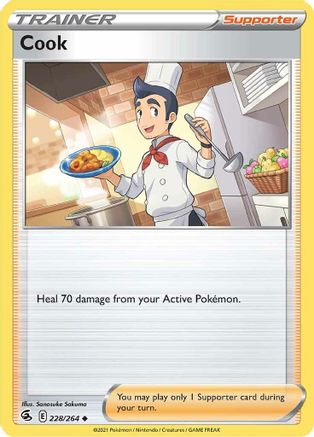 Cook - 228/264 - Reverse Holofoil SWSH08 Fusion Strike - Uncommon