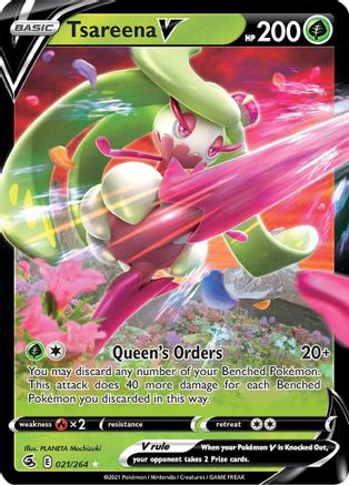 Tsareena V - 021/264 - Holofoil SWSH08 Fusion Strike - Ultra Rare