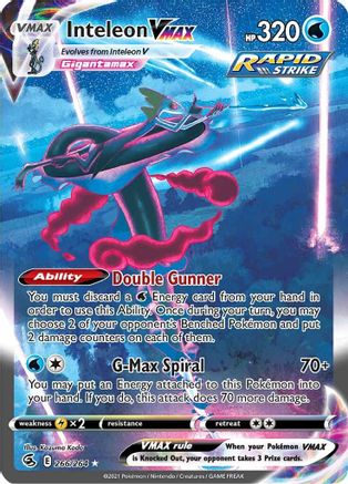 Inteleon VMAX (Alternate Art Secret) - 266/264 - Holofoil SWSH08 Fusion Strike - Secret Rare