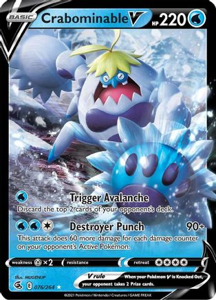 Crabominable V - 076/264 - Holofoil SWSH08 Fusion Strike - Ultra Rare