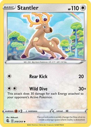 Stantler - 208/264 - Reverse Holofoil SWSH08 Fusion Strike - Uncommon