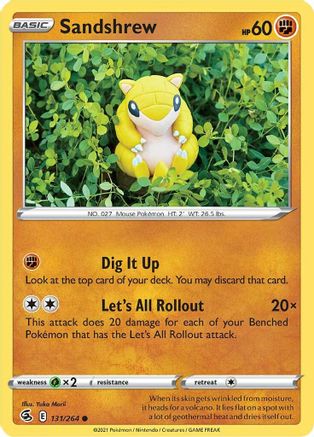Sandshrew - 131/264 - Reverse Holofoil SWSH08 Fusion Strike - Common