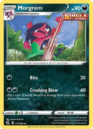 Morgrem - 177/264 - Reverse Holofoil SWSH08 Fusion Strike - Uncommon