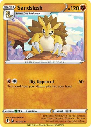 Sandslash - 132/264 - Reverse Holofoil SWSH08 Fusion Strike - Uncommon