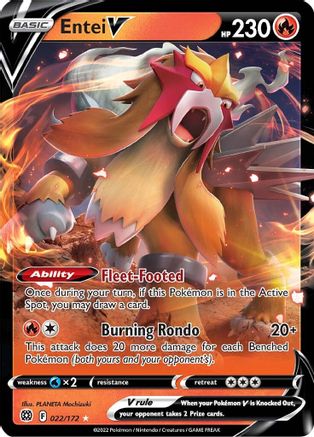 Entei V - 022/172 - Holofoil SWSH09 Brilliant Stars - Ultra Rare