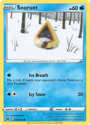 Snorunt - 034/172 SWSH09 Brilliant Stars - Common