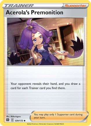 Acerola's Premonition - 129/172 SWSH09 Brilliant Stars - Uncommon