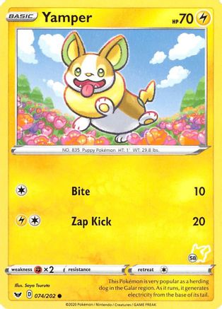 Yamper (#58 Pikachu Stamped)/202 Battle Academy 2022 - Promo