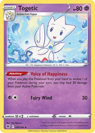 Togetic - 056/189 - Reverse Holofoil SWSH10 Astral Radiance - Uncommon