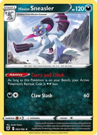 Hisuian Sneasler - 093/189 - Reverse Holofoil SWSH10 Astral Radiance - Holo Rare