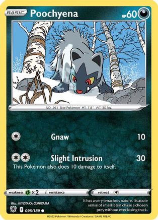 Poochyena - 095/189 - Reverse Holofoil SWSH10 Astral Radiance - Common