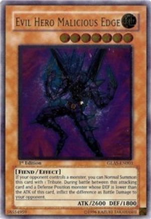 Evil HERO Malicious Edge (UTR) (GLAS-EN003) - Gladiator's Assault 1st Edition