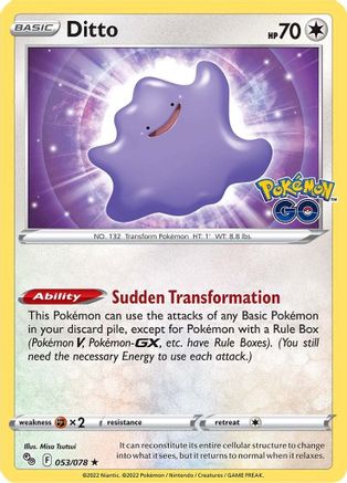 Ditto - 053/078 - Holofoil Pokemon GO - Holo Rare