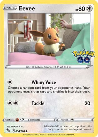 Eevee - 054/078 - Reverse Holofoil Pokemon GO - Common