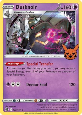 Dusknoir - 062/172 - Holofoil Trick or Trade BOOster Bundle - Promo