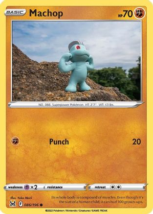Machop - 086/196 - Reverse Holofoil SWSH11 Lost Origin - Common