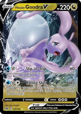 Hisuian Goodra V - 135/196 - Holofoil SWSH11 Lost Origin - Ultra Rare