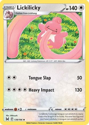 Lickilicky - 139/196 - Reverse Holofoil SWSH11 Lost Origin - Uncommon