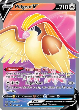 Pidgeot V (Full Art) - 188/196 - Holofoil SWSH11 Lost Origin - Ultra Rare