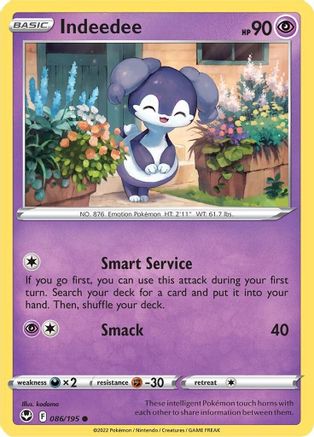 Indeedee - 086/195 - Reverse Holofoil SWSH12 Silver Tempest - Common