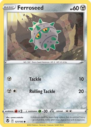 Ferroseed - 121/195 - Reverse Holofoil SWSH12 Silver Tempest - Common